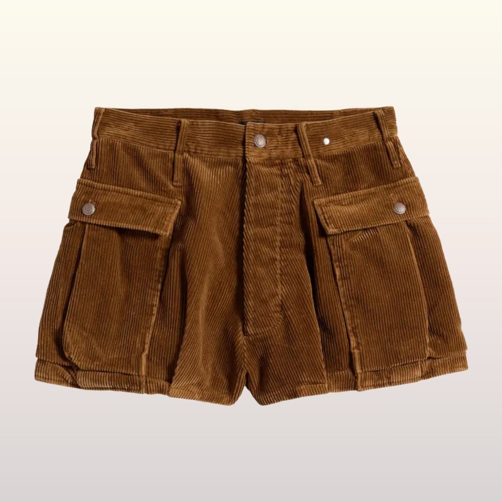 NWT R13 Bubble Skort size 26 Runway Brown Corduroy Shorts Style # R13WR263-R433A